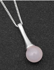 Equilibrium Rose Quartz Silver Plated Necklace