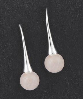 Equilibrium Rose Quartz Silver Plated Earrings