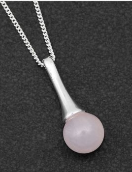 Equilibrium Rose Quartz Silver Plated Necklace