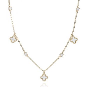 Equilibrium Mother of Pearl Clover Necklace