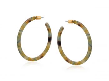 Big Metal London Octavia Resin Statement Hoop Earrings Rust