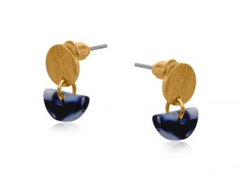 Big Metal London Lucce Petite Resin Earrings Blue