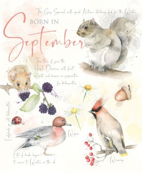 Cherry Orchard Natures Diary Born in September Birthday Card