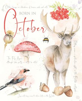 Cherry Orchard Natures Diary Born In October Birthday Card