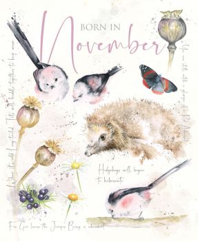 Cherry Orchard Natures Diary Born in November Birthday Card