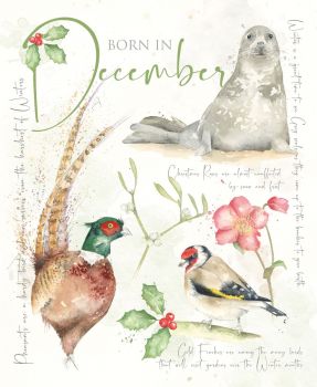 Cherry Orchard Natures Diary Born in December Birthday Card