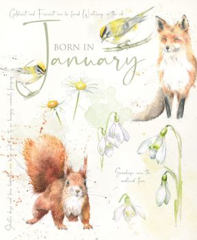 Cherry Orchard Natures Diary Born in January Birthday Card