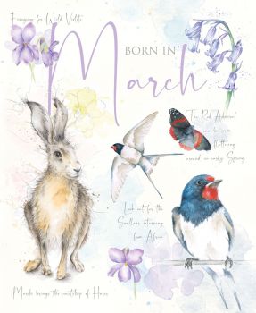 Cherry Orchid Natures Diary Born in March Birthday Card