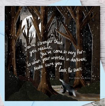 Fox under the Moon ‘Look for Stars’ Greeting Card