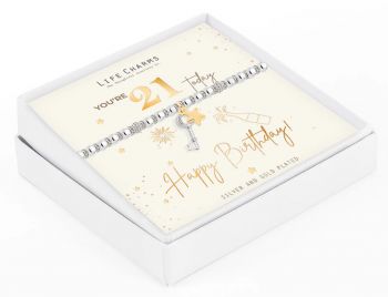 Life Charms Happy 21st Birthday Bracelet