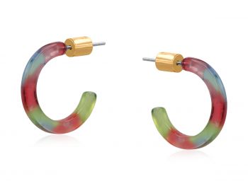 Good Ear Day Resin Hoop Petite Red & Lime