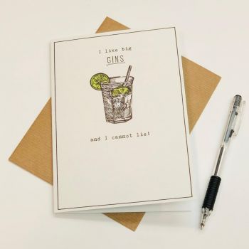 Pigment Etched "I like big Gins"