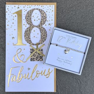 18 & Fabulous, 18th Birthday Luxe card and bracelet bundle